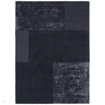 Tate Modern Plain Geometric Tonal Texture Metallic Shimmer Hand-Carved High-Density Wool&Viscose Charcoal Grey Rug-Asiatic Carpets-Rug Love - The Most Loved Rug Store